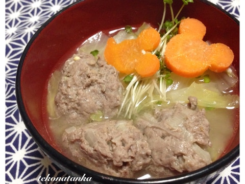 白菜たっぷり♪やわらかつみれ汁味噌仕立て